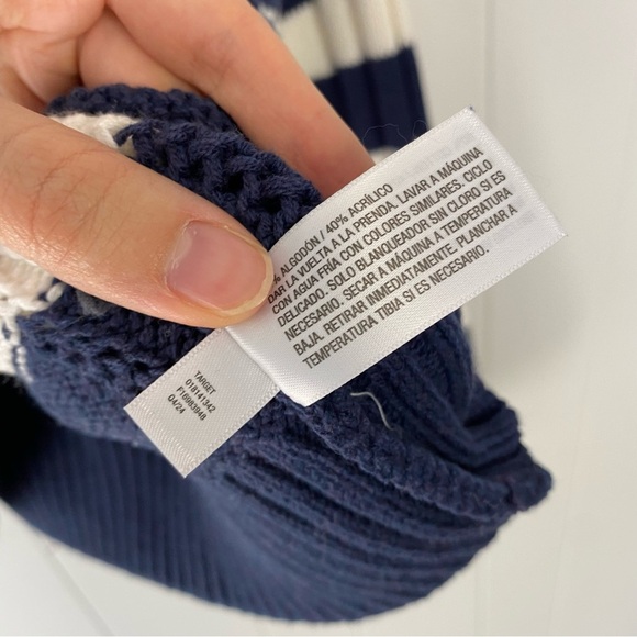 Quarter Zip Collared Pullover Sweater Blue White Stripe A New Day Sz XXL - Picture 4 of 15